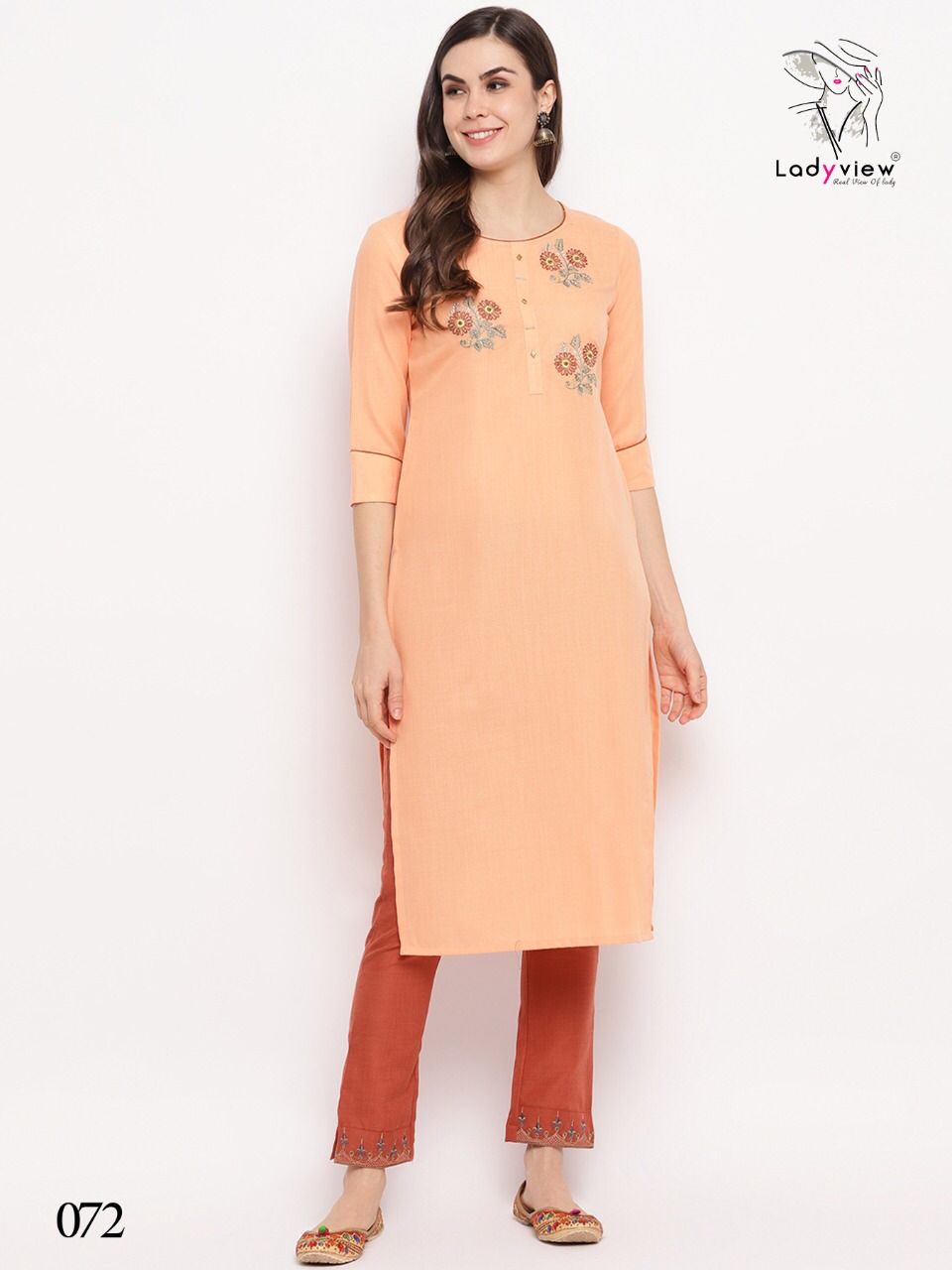 Ladyview Slubby 1 Classic Wear Heavy Magic Slub Embroidery Kurti Collection